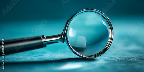Magnifying Glass on Textured Blue Surface