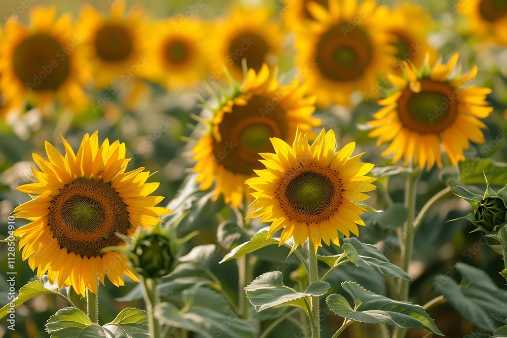 Vibrant Sunflower Field Golden Blooms in Summer Sunlight Vibrant Sunflower Field Golden Blooms in Summer Sunlight