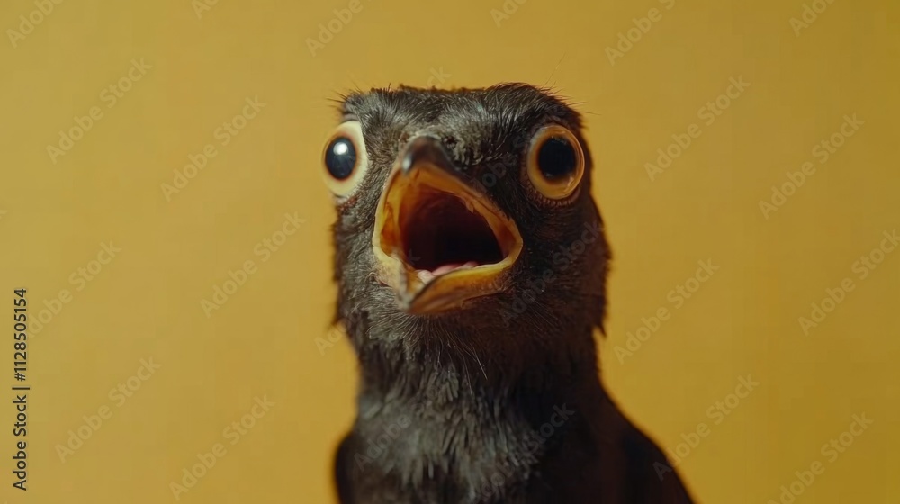Fototapeta premium A Close Up Of A Young Bird With Its Mouth Open