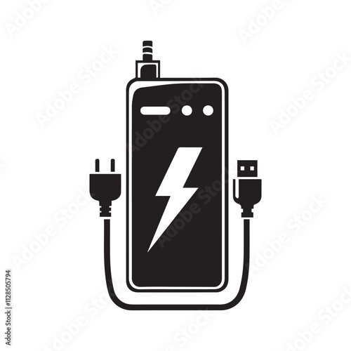 powerbank icon vector template design