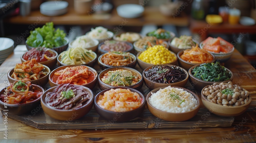 Korean Cuisine Banchan Variety Delicious Side Dishes Assortment Korean Cuisine Banchan Variety Delicious Side Dishes Assortment
