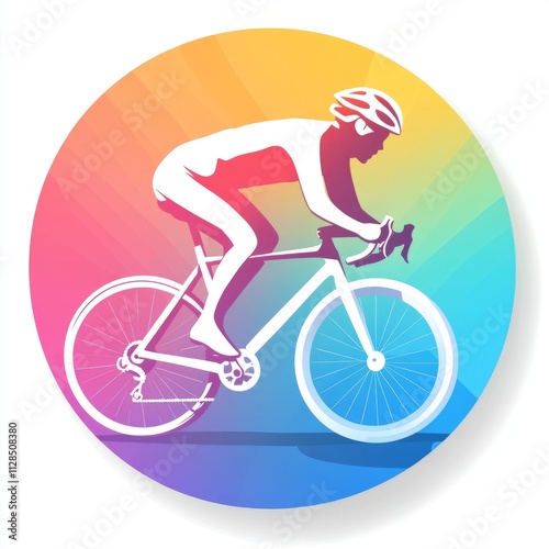 Colorful Cyclist Silhouette photo