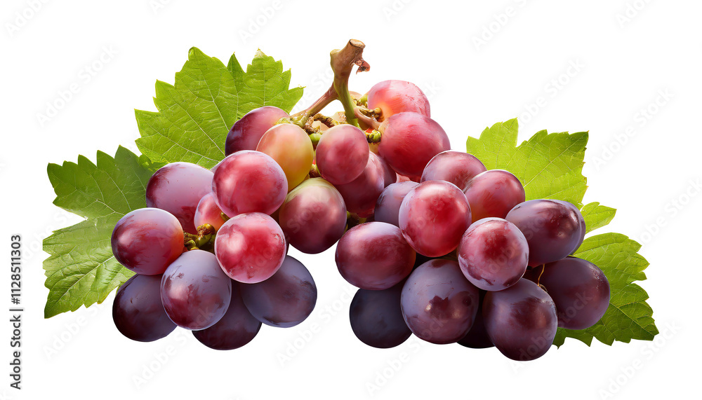 Obraz premium Red grapes on white background