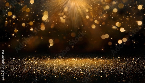 Wallpaper Mural Golden Glittering Christmas and New Year Celebration Background with Sparkling Lights, Bokeh Effects, and Festive Glow. Perfect for Holiday Cards, Invitations, Party Decor, and Seasonal Digital Design Torontodigital.ca