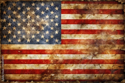 Antique rustic American flag background Memorial Day and 4th of July holiday background