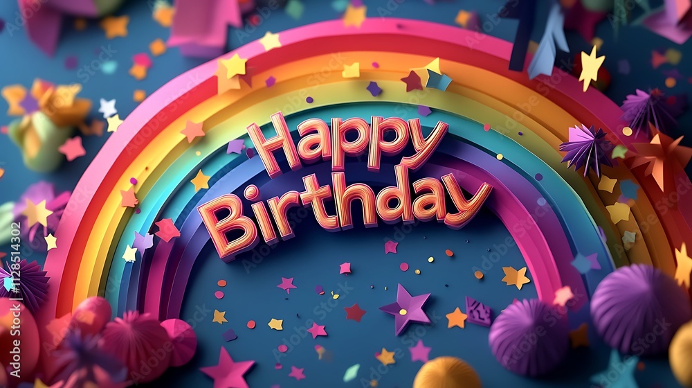 Obraz premium A vibrant kirigami design of