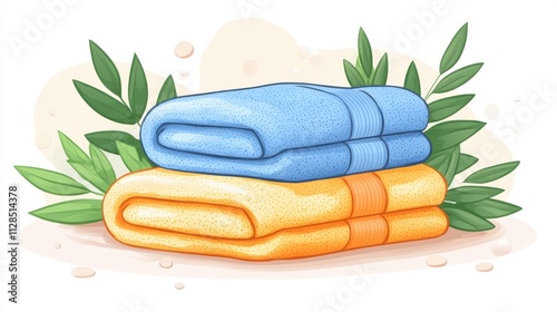 personal towel icon in line illustration for toilet paper hygien photo