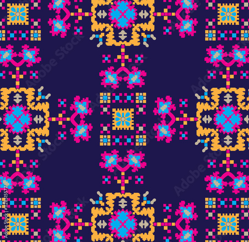 Seamless floral pattern with leaves ,botanical flowers with abstract allover design and background texture