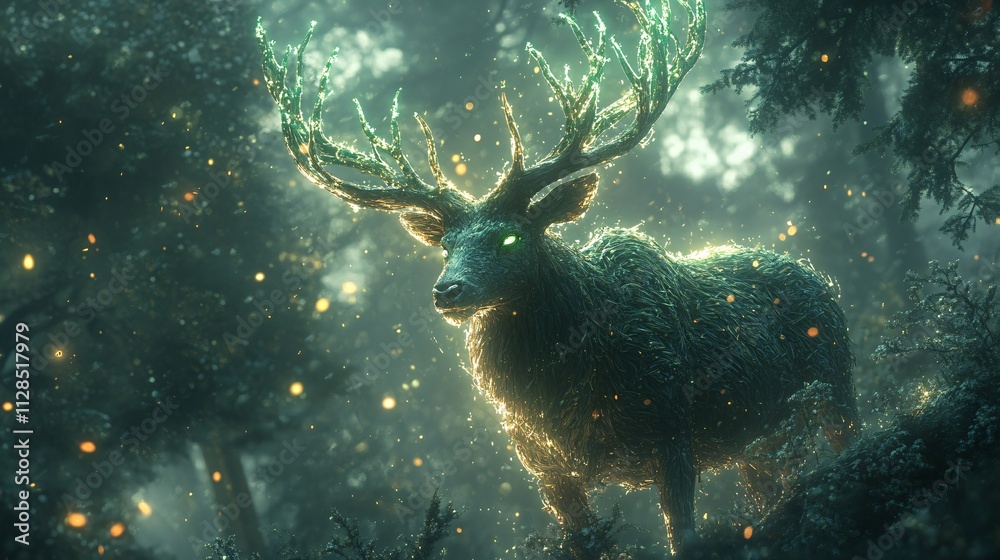 Lifelike Robotic Deer Head with Glowing Antlers Lifelike Robotic Deer Head with Glowing Antlers