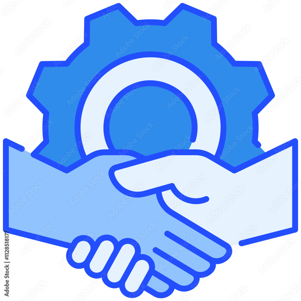 Handshake Blue Color Icon Handshake Blue Color Icon