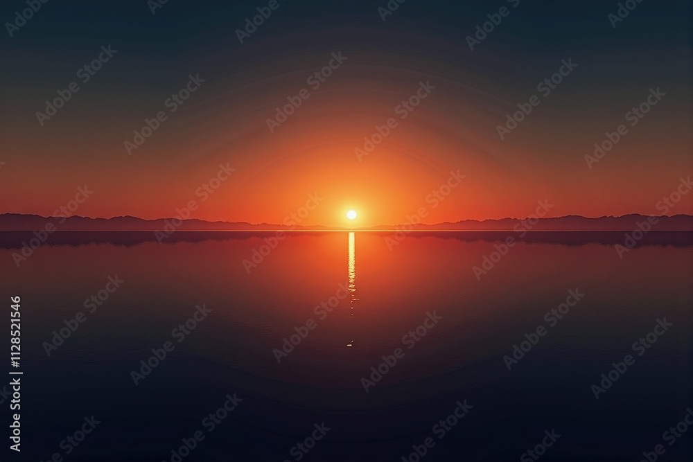 Naklejka premium Abstract horizon line with glowing orange light for creative wallpapers