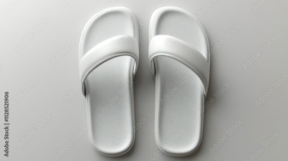 realistic on a clear and white background white slippers top view salon spa and brand banner templat realistic on a clear and white background white slippers top view salon spa and brand banner templat