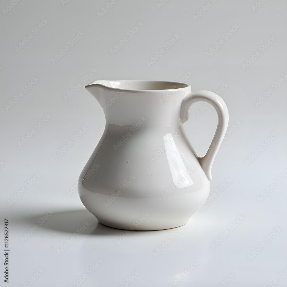 Sleek white pitcher on minimalist background a study in form and functionality for kitchen decor inspiration, photography of still life concept. Sleek white pitcher on minimalist background a study in form and functionality for kitchen decor inspiration, photography of still life concept.