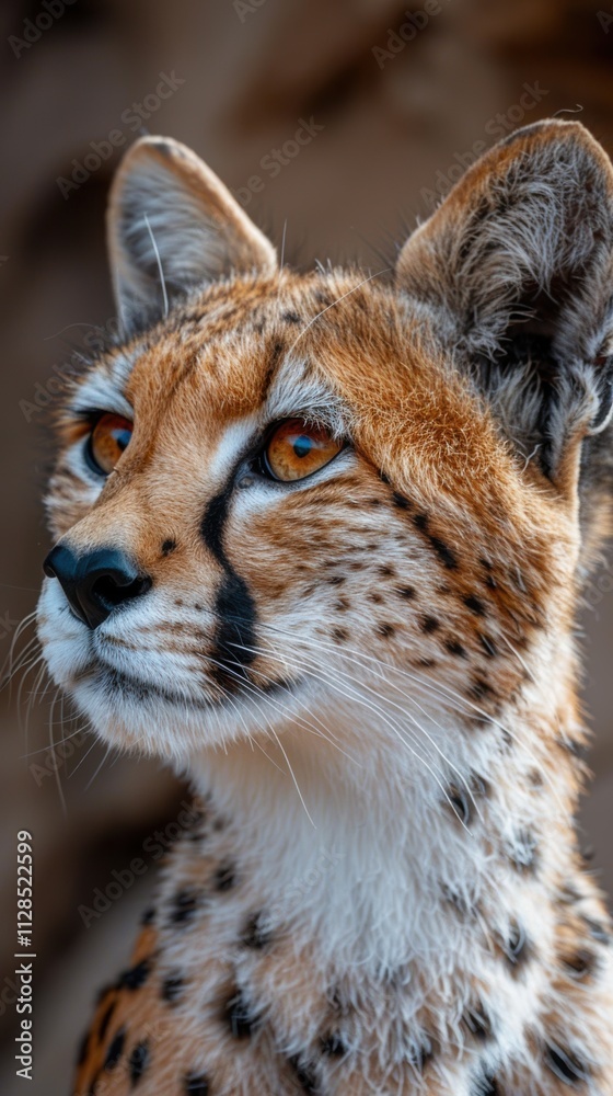 Fototapeta premium Serengeti Cheetah Portrait Wildlife Big Cat Mammal Africa Nature Animal Wild Close up Fur Spots