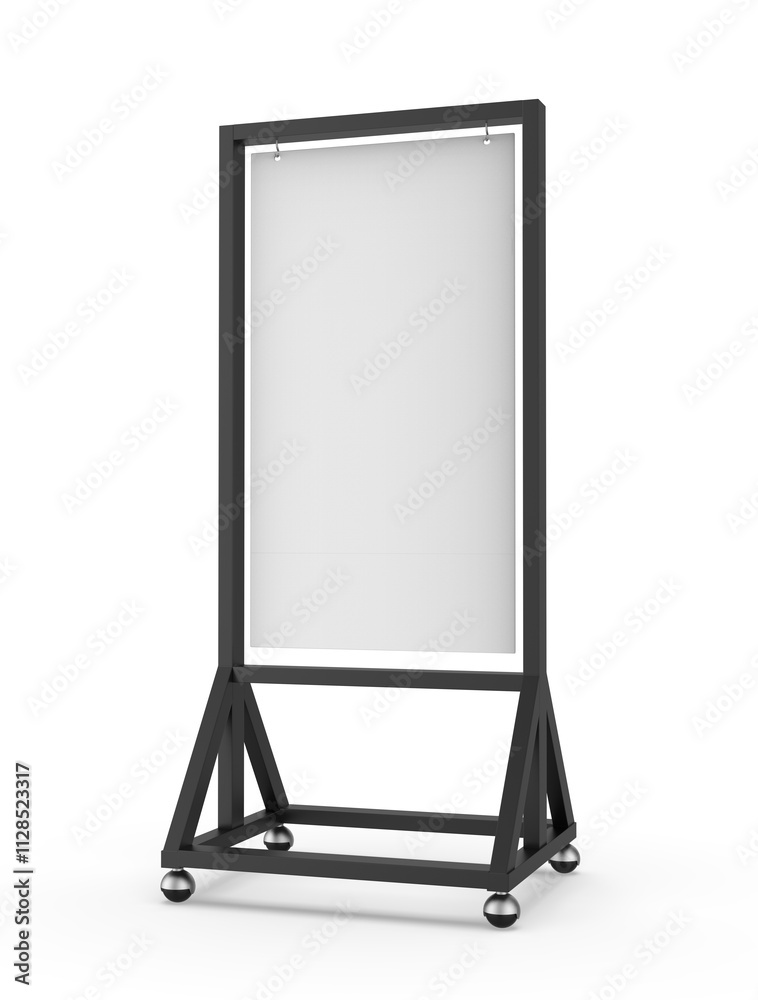 Blank Outdoor Sign Holder Banner Poster Sign, 3d illustration. Blank Outdoor Sign Holder Banner Poster Sign, 3d illustration.