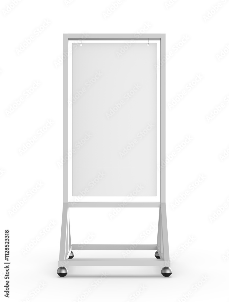 Blank Outdoor Sign Holder Banner Poster Sign, 3d illustration. Blank Outdoor Sign Holder Banner Poster Sign, 3d illustration.
