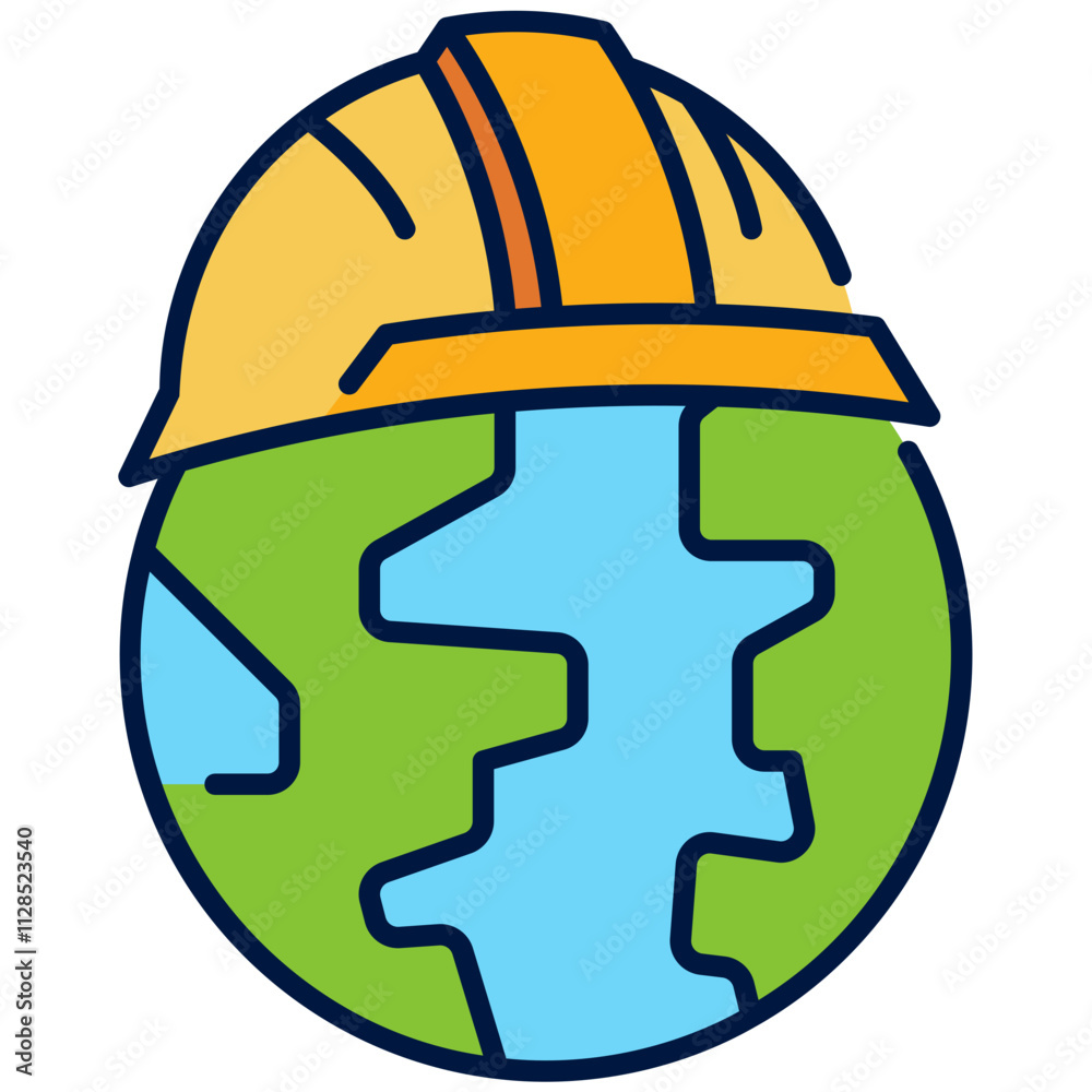 Fototapeta premium World Labour Day Filled Line Icon