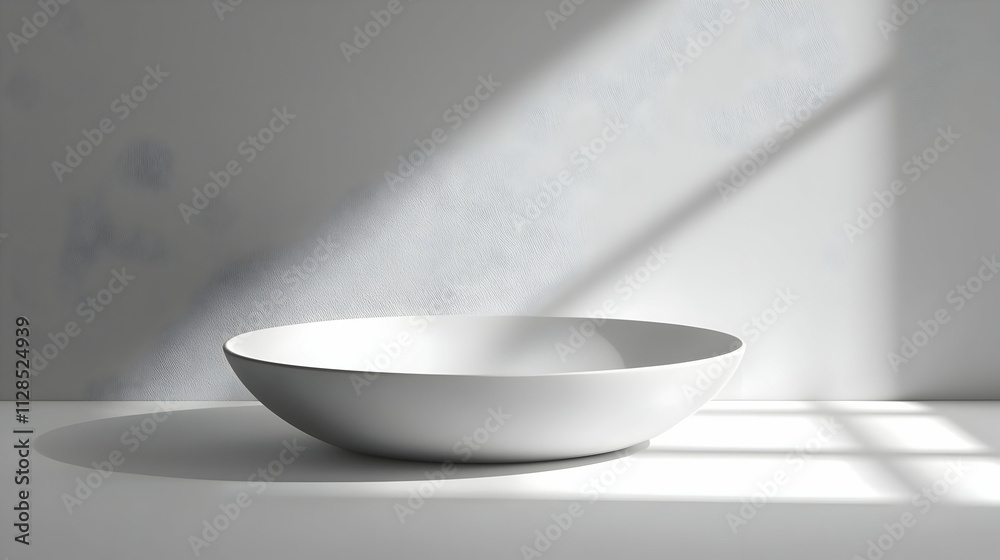 Empty Bowl, Sunlit Still Life, Minimalist Scene Empty Bowl, Sunlit Still Life, Minimalist Scene