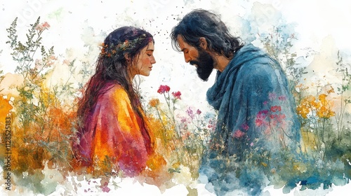 resurrection of jesus jesus appears to mary magdalene life of jesus watercolor digital illustration