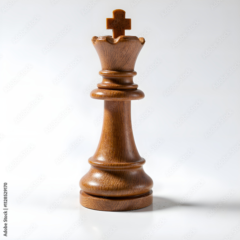 Elegant wooden chess piece with a cross design on a light background, photography of still life concept. Elegant wooden chess piece with a cross design on a light background, photography of still life concept.