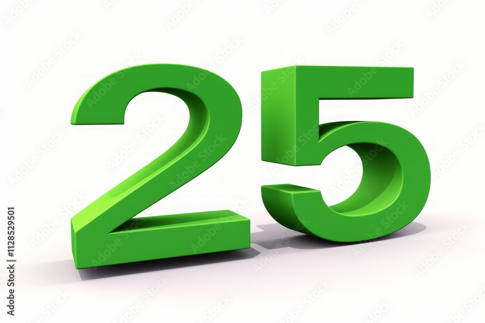 number 25 used for anniversary or 25K followers - 3D Render. number 25 used for anniversary or 25K followers - 3D Render.