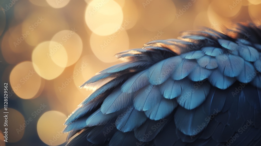 Obraz premium Close-up of bird's feathers, soft light.