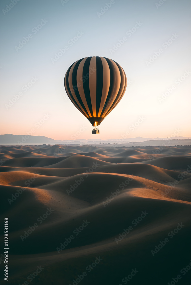 Fototapeta premium Hot Air Balloon Over Scenic Countryside