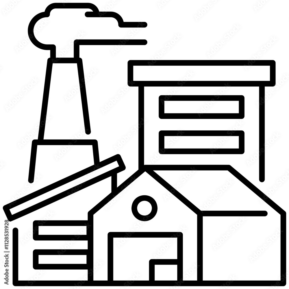 Factory Line Icon