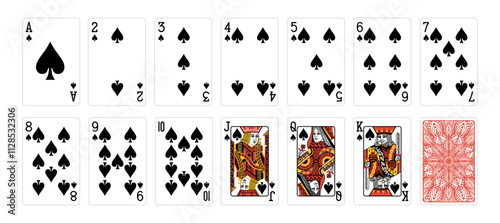 Set of poker cards with isolated on white background. Poker playing cards.