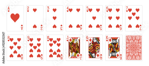 Set of poker cards with isolated on white background. Poker playing cards.