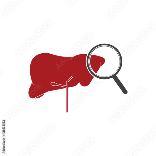 Magnifying glass and liver icon