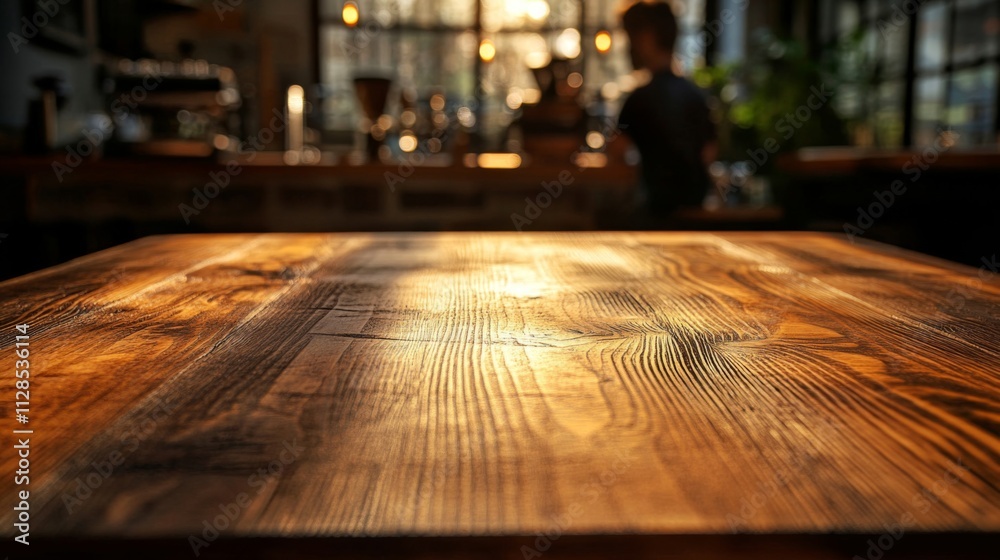 Rustic Wooden Tabletop In A Coffee Shop Setting Rustic Wooden Tabletop In A Coffee Shop Setting