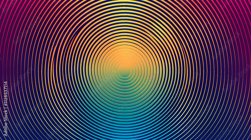 Colorful concentric circles creating a vibrant, hypnotic pattern. Colorful concentric circles creating a vibrant, hypnotic pattern.