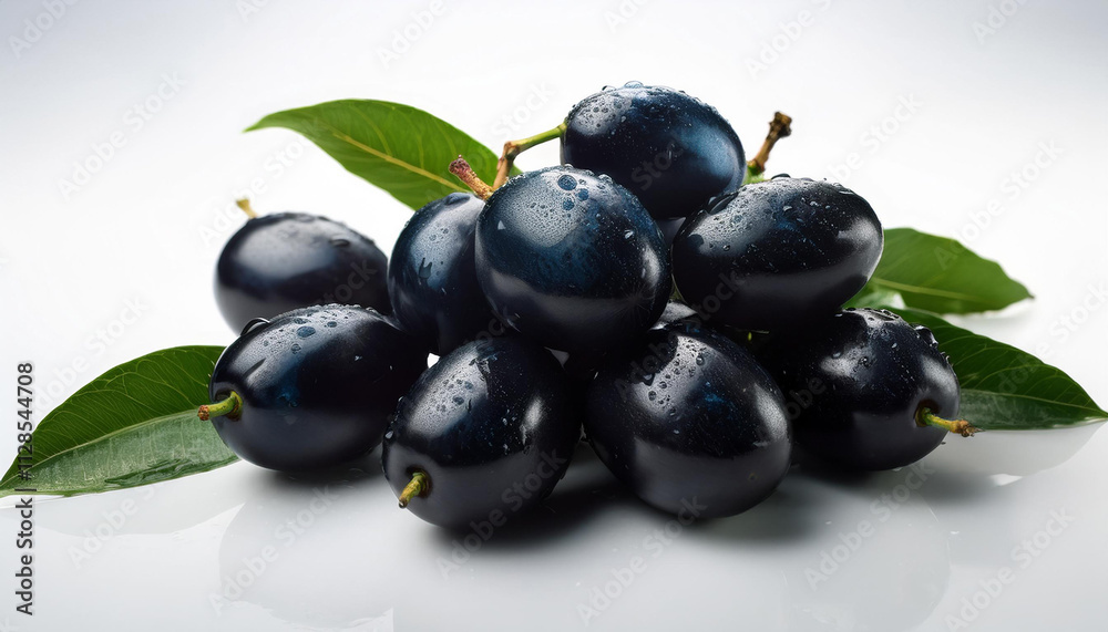 Jambolan plum or Java plum isolated on white background Jambolan plum or Java plum isolated on white background