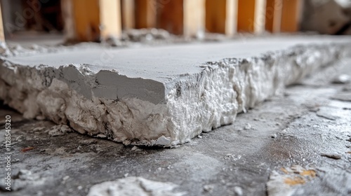 sustainable cellulose insulation for floors and walls made from recycled newsprint preserves heat in homes while using less energ photo