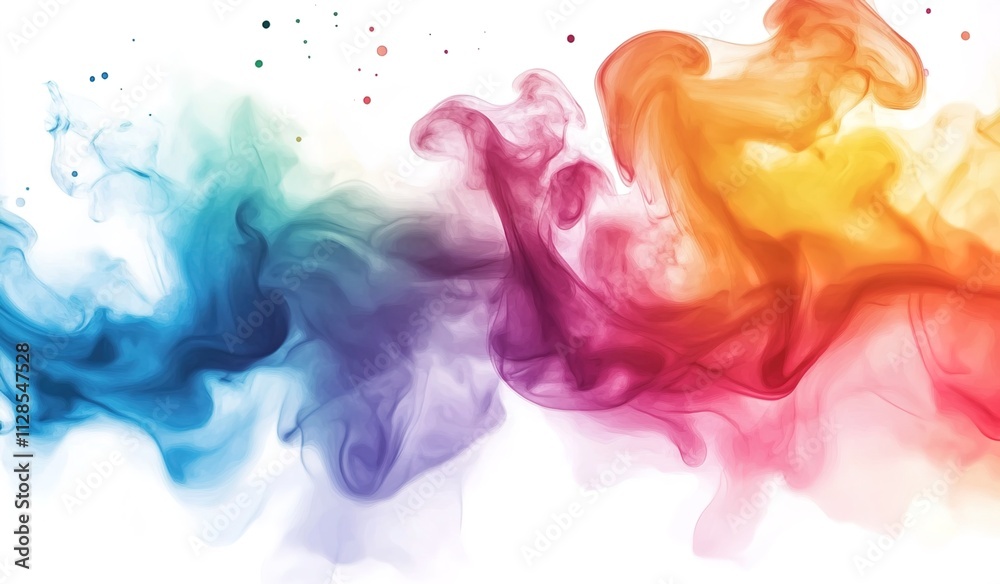 Fototapeta premium Colorful smoke background vector, watercolor colorful color splashes background