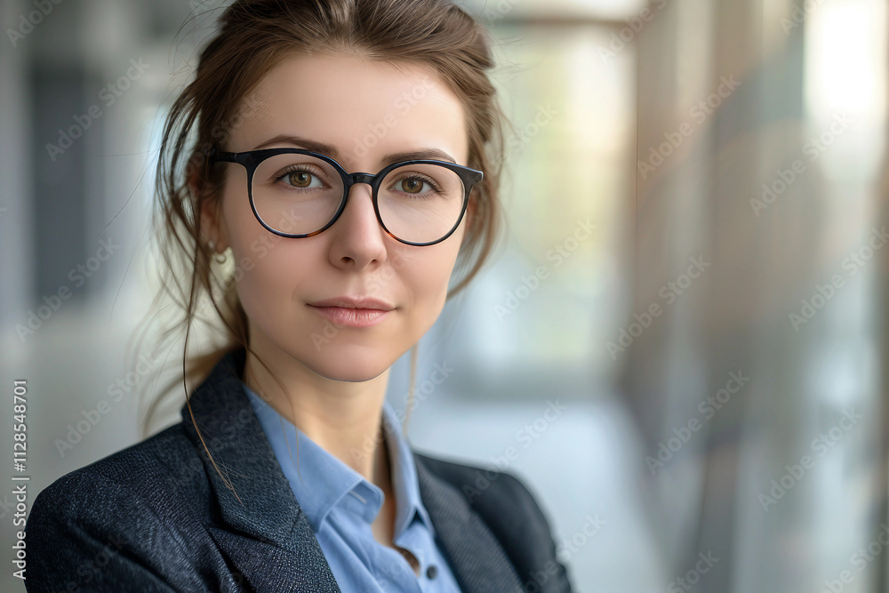 Confident woman banker in formal suit, symbolizing professionalism and career success - Generative AI Confident woman banker in formal suit, symbolizing professionalism and career success - Generative AI