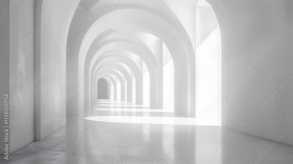 Expansive White Open Space with a Blank Wall, Perfect for Creating a Minimalistic and Versatile Environment for Various Interior Design Ideas and Personalization