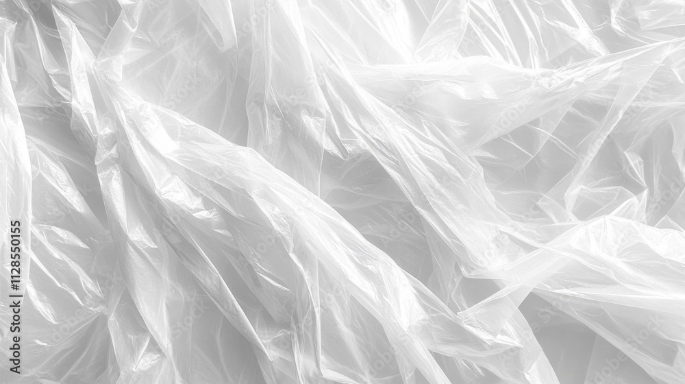 Obraz premium White Plastic Bag Texture Abstract Draped Fabric