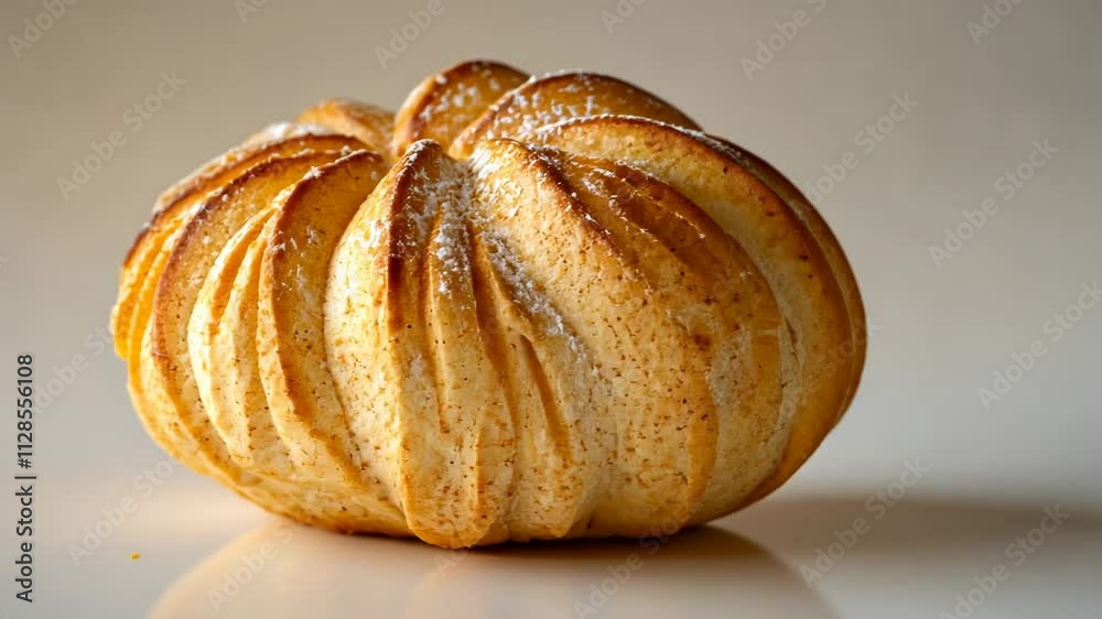 custom made wallpaper toronto digitalLarge, round pastry with powdered sugar on top. The pastry is golden brown and has a spiral shape