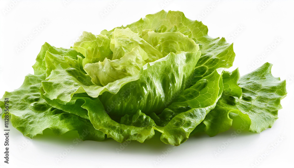 Lettuce organic salad, fresh green hydroponic vegetable isolated on white background Lettuce organic salad, fresh green hydroponic vegetable isolated on white background