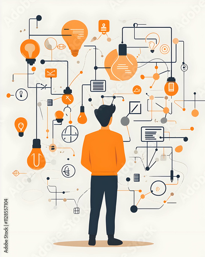 Person Views Complex Idea Network Chart photo