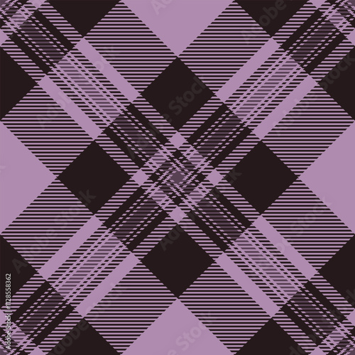 Tissue seamless check tartan, november plaid textile texture. Adorable pattern background fabric vector in pastel and black colors.