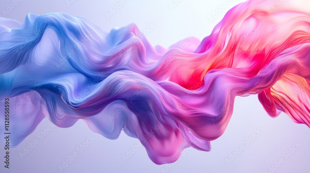 Abstract Swirling Fabric in Vibrant Hues of Purple Pink and Blue