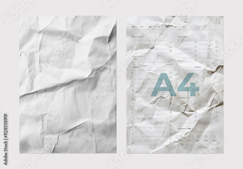 Old Crumpled A4 Paper Texture Mockups
