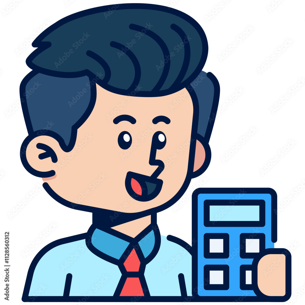 Accounting Job and Professions Filled Line Icon Accounting Job and Professions Filled Line Icon