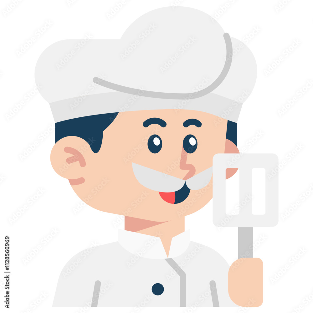 Chef Job and Professions Flat Icon Chef Job and Professions Flat Icon