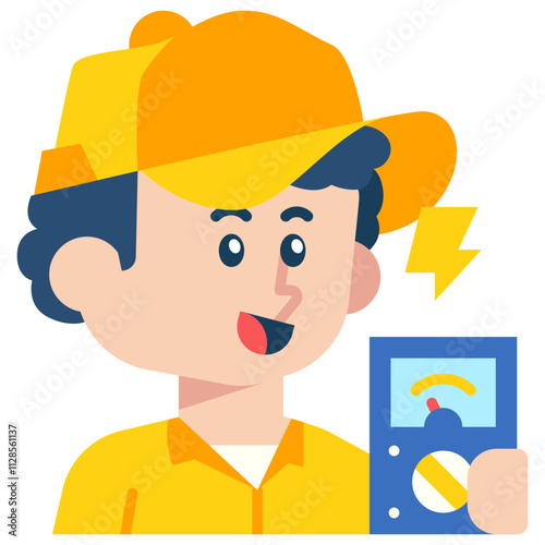 Electrician Job and Professions Flat Icon