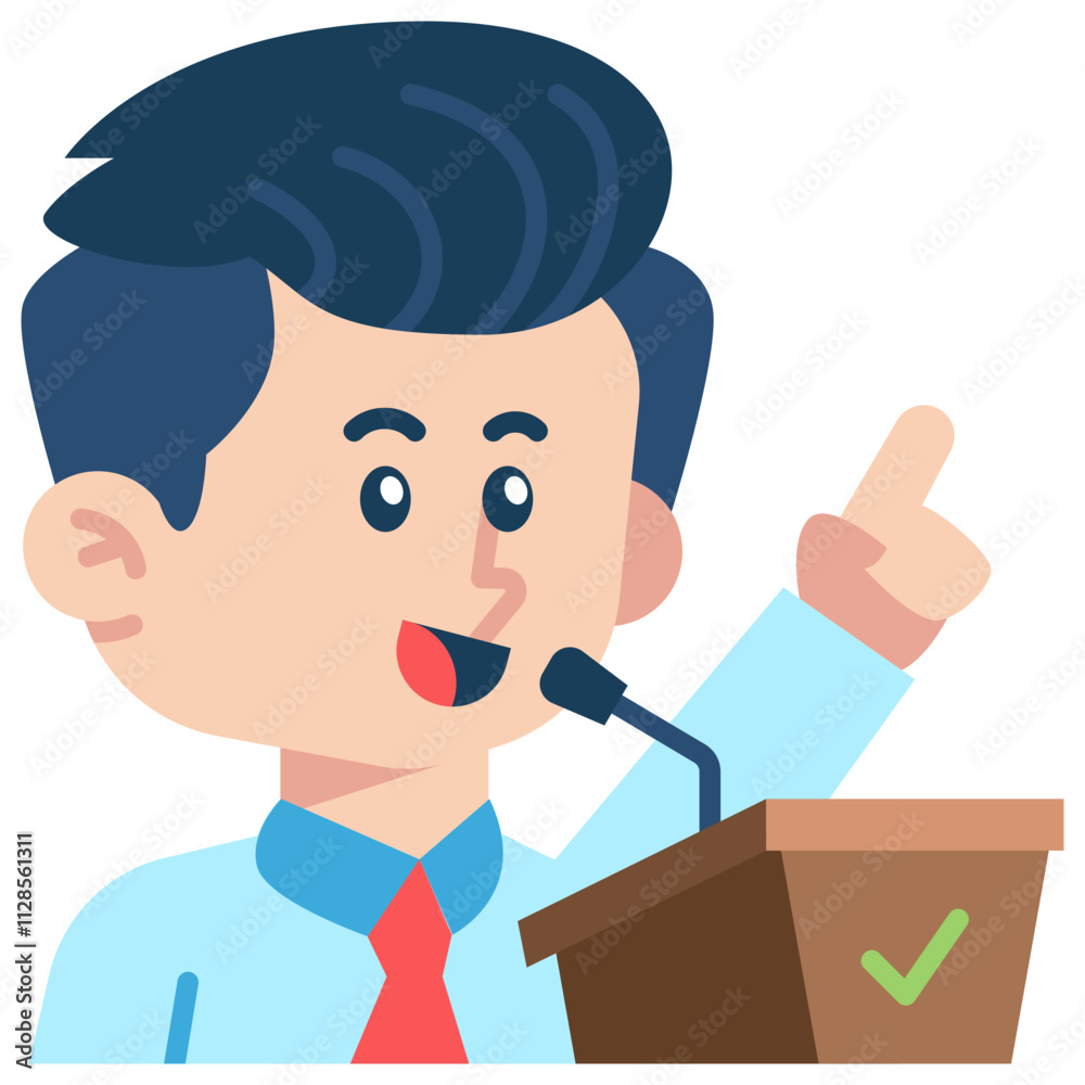 Politician Job and Professions Flat Icon Politician Job and Professions Flat Icon
