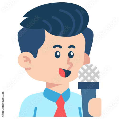 Reporter Job and Professions Flat Icon